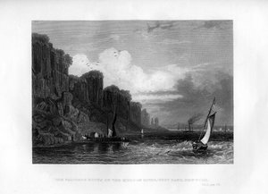 Le rocce di Palisade sul fiume Hudson, sponda ovest, New York, 1855 da Unbekannt