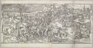 Il passaggio di una carovana dal fregio Ces Moeurs et fachons de faire de Turcz Customs ..., 1553 da Unbekannt