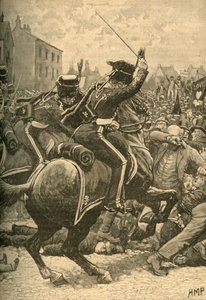 Il massacro di Peterloo: ussari che caricano la folla, Manchester, 1819 c1890