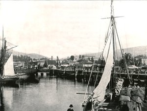 Il porto di Hobart, Tasmania, Australia, 1895