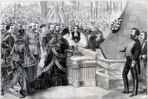 La Principessa del Galles lancia la nuova nave corazzata Alexandra, 1875 da Unbekannt