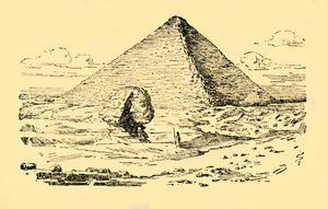 La piramide tomba del re Khufu e la Grande Sfinge a Giza, Egitto, c1930 da Unbekannt