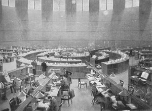 La sala di lettura al British Museum, Londra, c1903 da Unbekannt