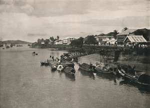 La riva del fiume e la strada Strand, Moulmein, 1900 da Unbekannt