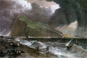 La Rocca di Gibilterra, vista dal lato della baia, XX secolo da Unbekannt