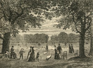 Lo stagno rotondo, Kensington Gardens, c1876 da Unbekannt