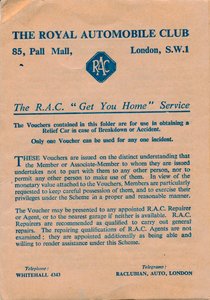 Voucher del Royal Automobile Club, 1952 da Unbekannt