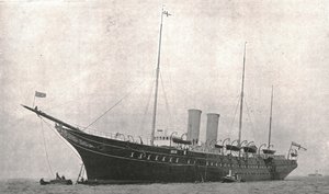 Lo yacht reale lascia Cowes, Isola di Wight, 6 agosto 1902