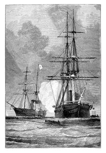 Il San Jacinto, fermando il Trent, 1861 da Unbekannt