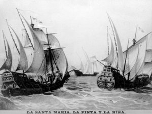 La Santa Maria, la Pinta e la Nina, XV secolo, anni 1920 da Unbekannt