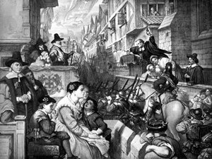 La partenza delle bande di treno da Londra..., 1643, XIX secolo da Unbekannt
