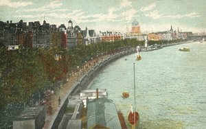Il lungofiume del Tamigi, Londra, c1915