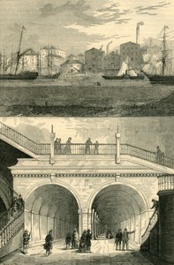Il Tunnel del Tamigi come appariva quando fu aperto al traffico, c1872 da Unbekannt