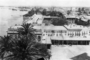 Il fiume Tigri, dal 31° ospedale generale britannico, Baghdad, Mesopotamia, Prima Guerra Mondiale