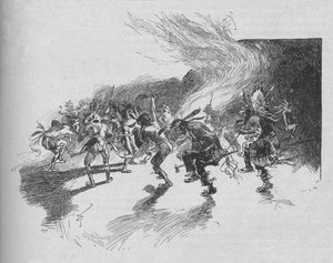 I guerrieri danzavano la danza di guerra, 1902 da Unbekannt