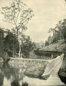 La diga e il canale, Kirks Reservoir, 1901 da Unbekannt