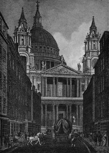 Il lato ovest della Cattedrale di San Paolo da Ludgate Street Ludgate Hill, 1907