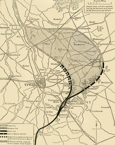 Il saliente di Ypres prima e dopo la seconda battaglia di Ypres..., Prima Guerra Mondiale, 1915, c1920 da Unbekannt