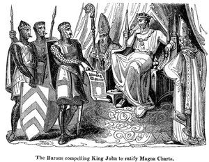 I baroni costringono Re Giovanni a ratificare la Magna Carta da Unbekannt