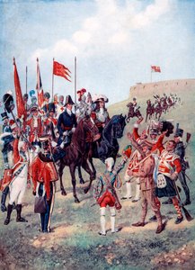 La cavalleria incontra la fanteria sul campo di battaglia da Unbekannt