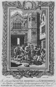 Il celebre Jacob Van Artevelde crudelmente assassinato dal popolo a Gand, c. 1787 da Unbekannt