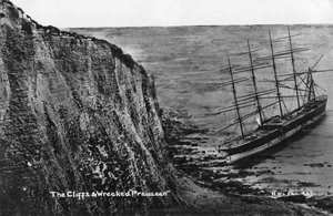 Le scogliere e il relitto del Preussen, Dover, 20° secolo
