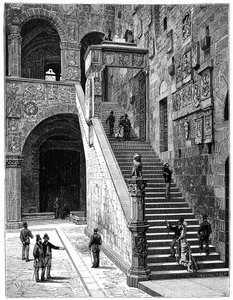 Il cortile del Bargello, Firenze, Italia, 1882