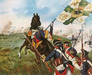 La morte di Schwerin a Praga, 6 maggio 1757 da Unbekannt