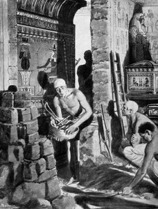La decorazione interna finale e la sigillatura della tomba di Tutankhamon, Egitto, 1325 a.C. da Unbekannt