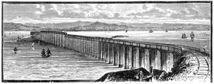 Il primo ponte Tay dal sud, Scozia, 1900