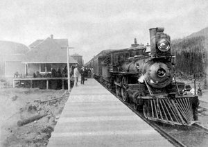 Il primo treno transcontinentale regolare a Fernie, British Columbia, Canada, 1886 1951 da Unbekannt