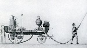 La prima autopompa a vapore, c1830 da Unbekannt