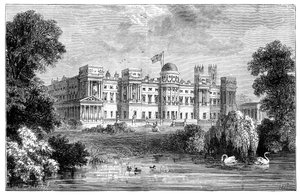 Il giardino anteriore di Buckingham Palace, Londra, 1900