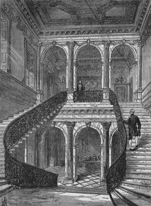 La grande scalinata, Chesterfield House, Mayfair, Westminster, Londra, c1875 1878