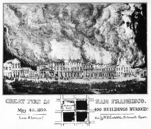 Il grande incendio di San Francisco, California