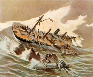 La cannoniera Iltis naufraga, 1896 da Unbekannt