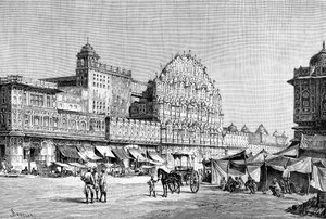 La strada principale a Jaipur, India, 1895 da Unbekannt