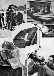 I media in azione, Giochi Olimpici Invernali, Garmisch-Partenkirchen, Germania, 1936