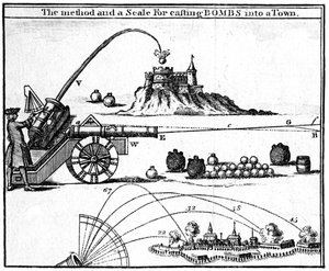 Il metodo e una scala per lanciare bombe in una città, 1748 da Unbekannt