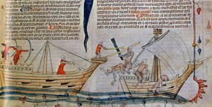 La battaglia navale, ca 1340 da Unbekannt