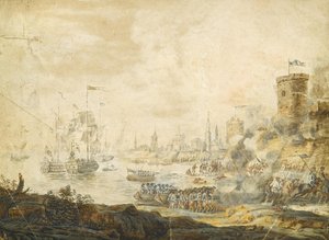 La battaglia navale di Chesma del 5 luglio 1770 da Unbekannt
