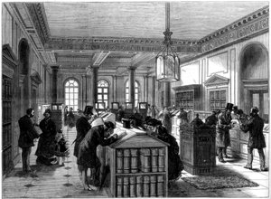 Il nuovo ufficio del registro dei testamenti, Somerset House, Londra, 1875