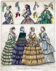 La moda più recente per settembre, 1854 da Unbekannt