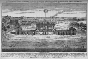 I festeggiamenti per la pace nel Green Park, Westminster, Londra, 1748 da Unbekannt