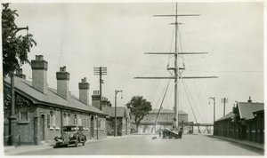 Il ponte di comando, stabilimento di addestramento della Royal Navy, Shotley, Suffolk, 1936