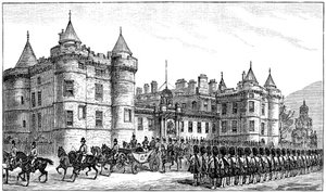 La regina che lascia il Palazzo di Holyrood, Edimburgo, 1886, 1900 da Unbekannt
