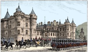 La regina lascia il Palazzo di Holyrood, Edimburgo, 1886 da Unbekannt