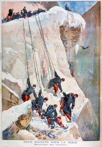 Il salvataggio di due soldati francesi dopo una valanga, 1894