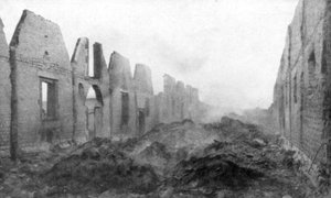 Le rovine di Albert, Somme, Francia, 23 settembre 1914