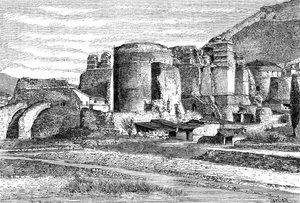 Le rovine della basilica a Pergamo, Turchia, 1895
